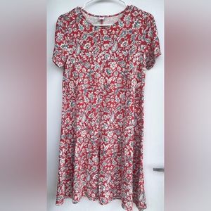 Old Navy Red and Blue Floral Swing Dress, Size -M